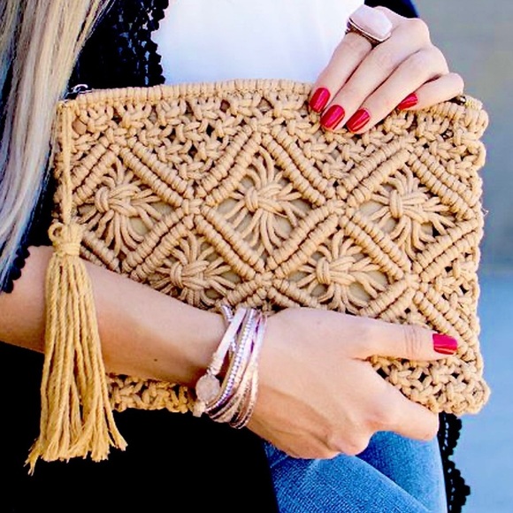 Boho Macrame Clutch - Picture 3 of 5